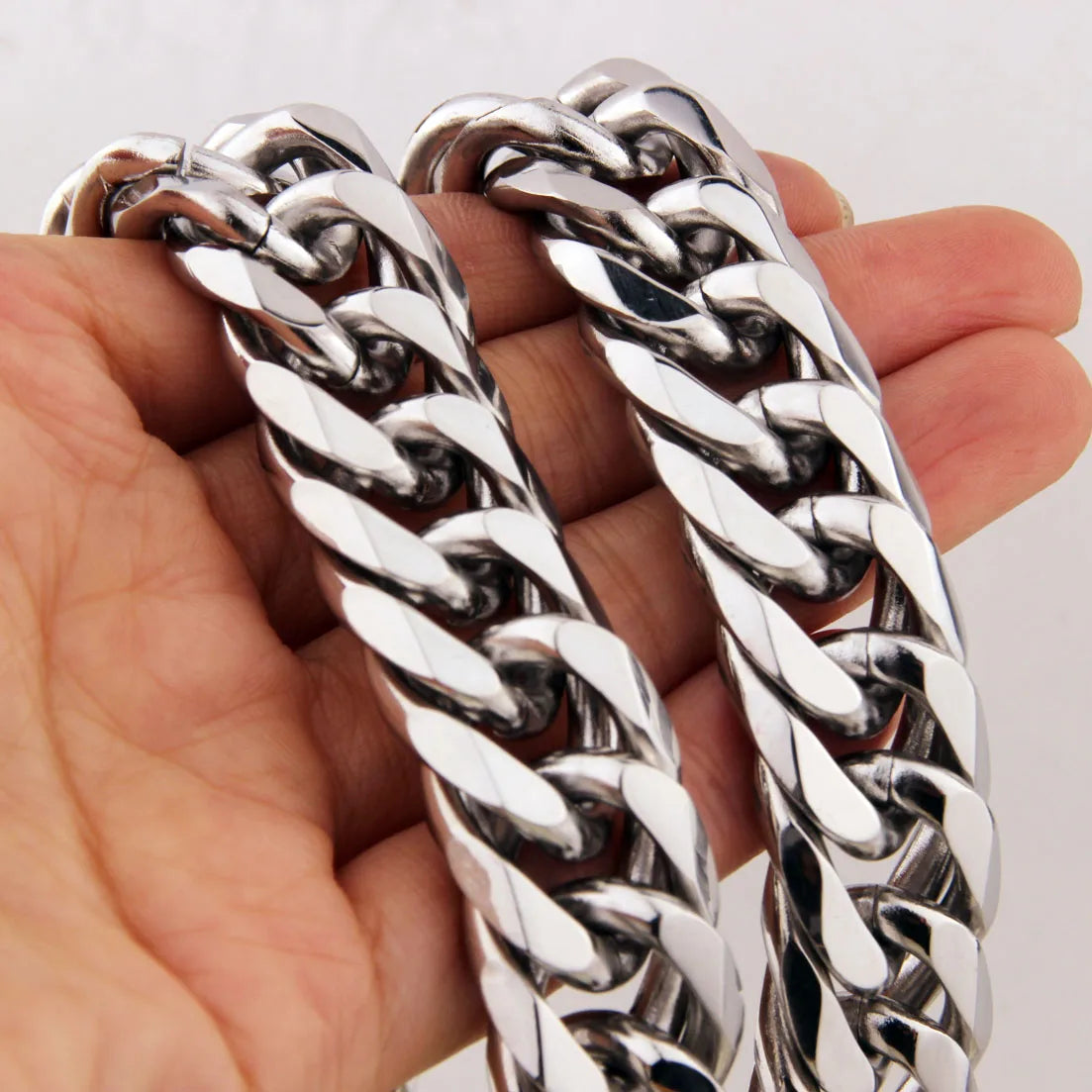 9/11/13/16/19/21MM Heavy Polished Men/Women Stainless Steel Silver/Gold Color Cuban Curb Link Chain Necklace Or Bracelet